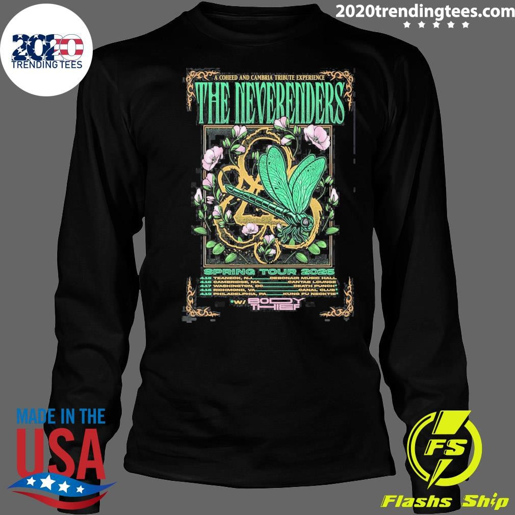 A Coheed and Cambria Tribute Experience The Neverenders Spring 2026 Tour Shirt