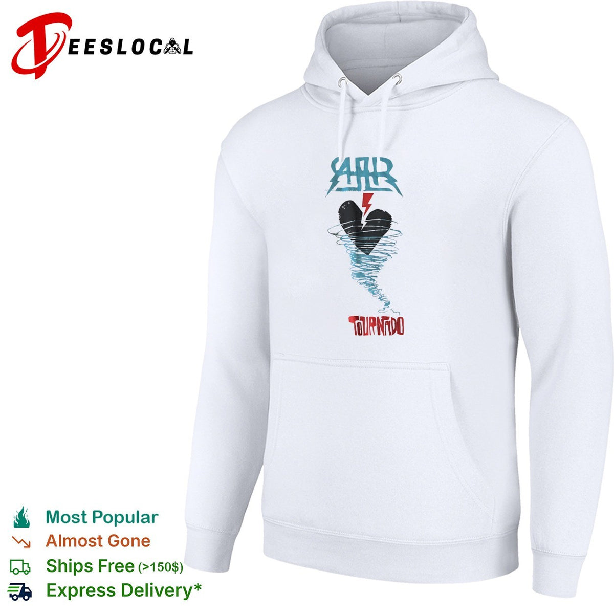 AAR Tournado Heart Lightning Bolt Logo Music Band shirt