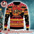 ACDC Jingle Hells Bells Let There Be Christmas Flames Pattern Knitted Ugly Christmas Sweater