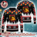 ACDC Signature Hells Bells Snowy Night Pattern Jingle Bells Xmas Ugly Sweater