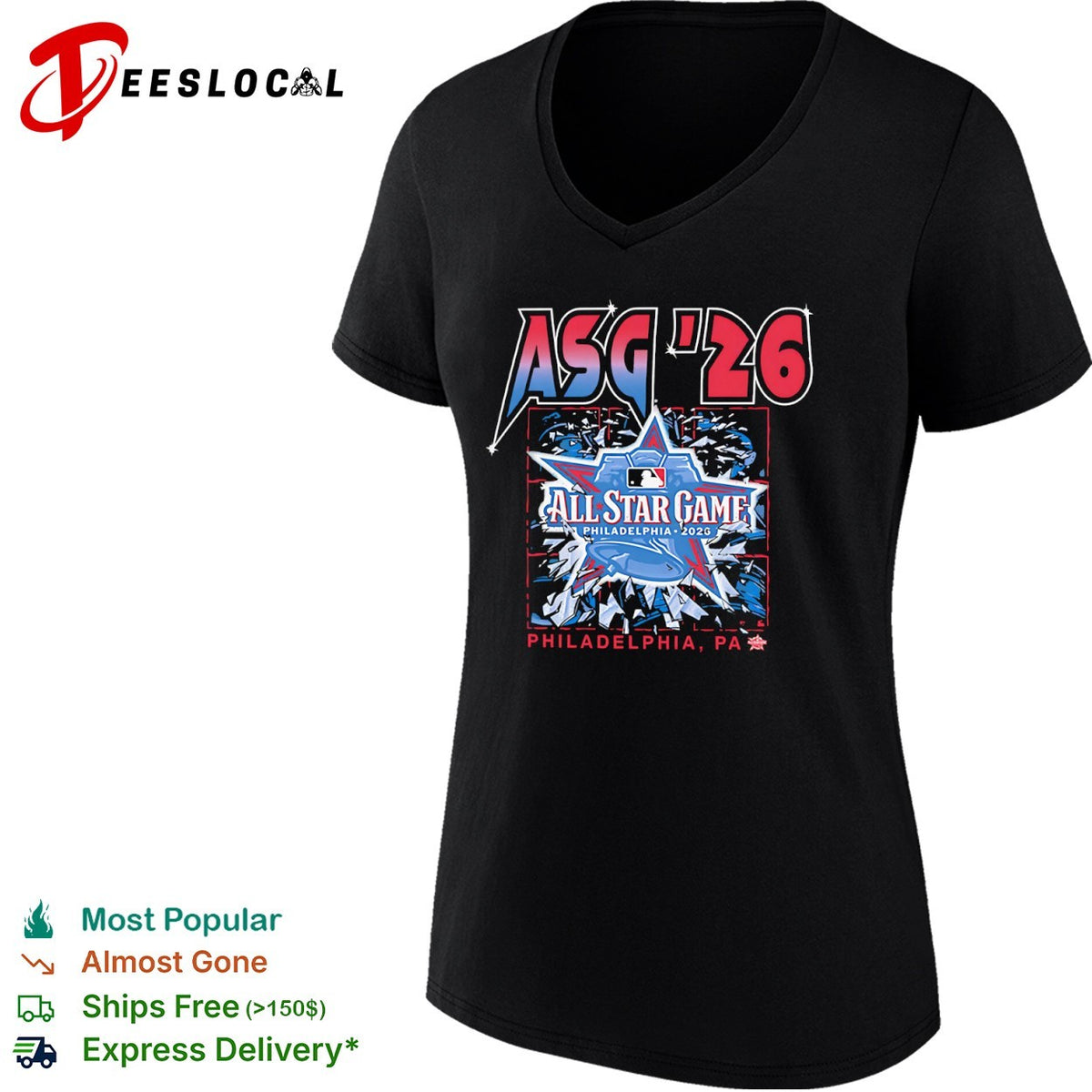 ASG 26 All Star Game Philadelphia 2026 Liberty Bell Baseball shirt