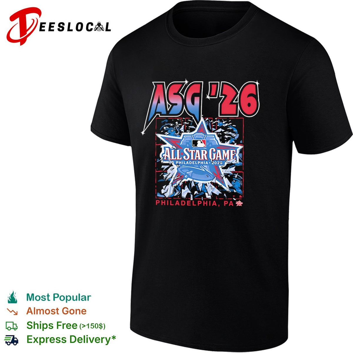 ASG 26 All Star Game Philadelphia 2026 Liberty Bell Baseball shirt