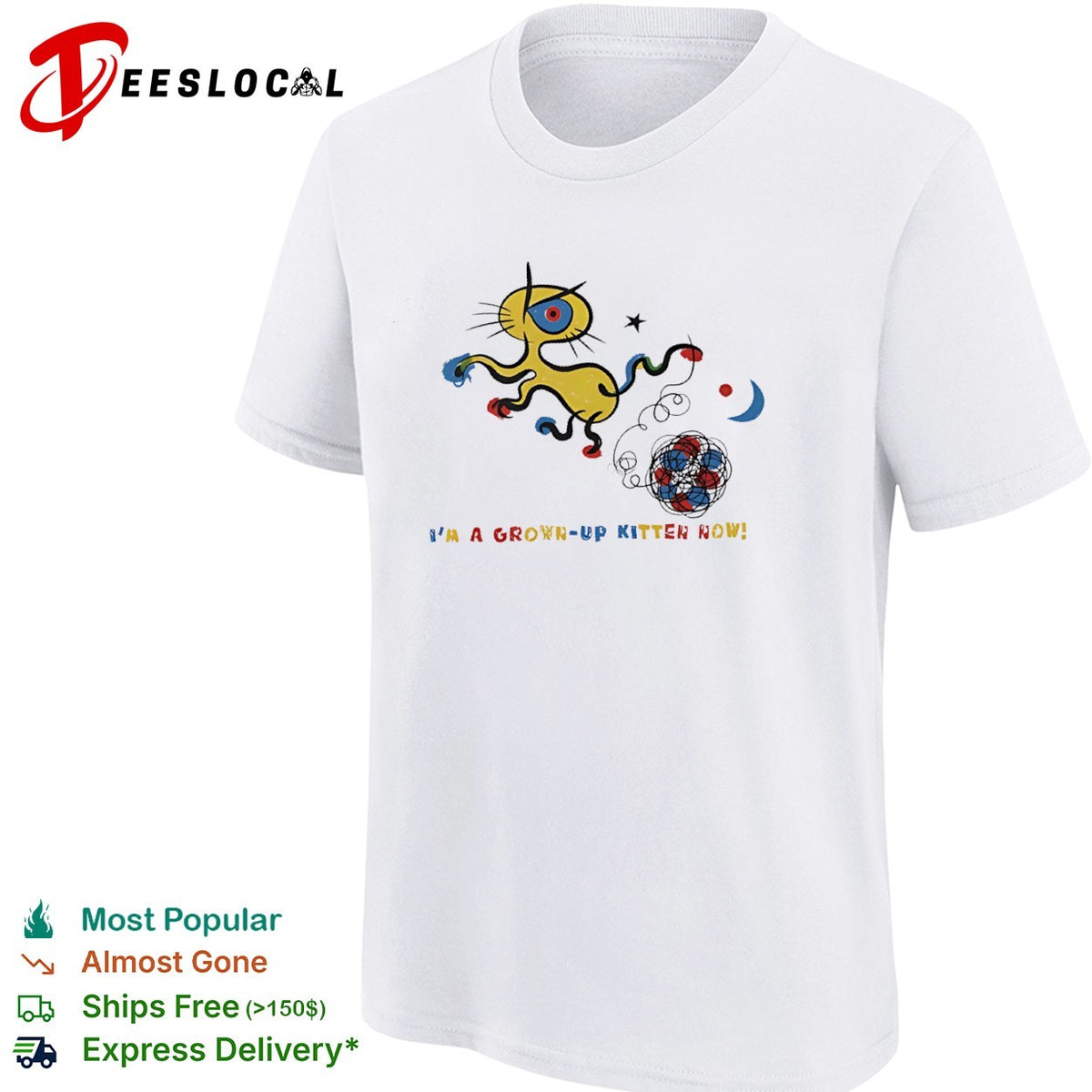 Abstract Cat Art I am a grown up kitten now shirt