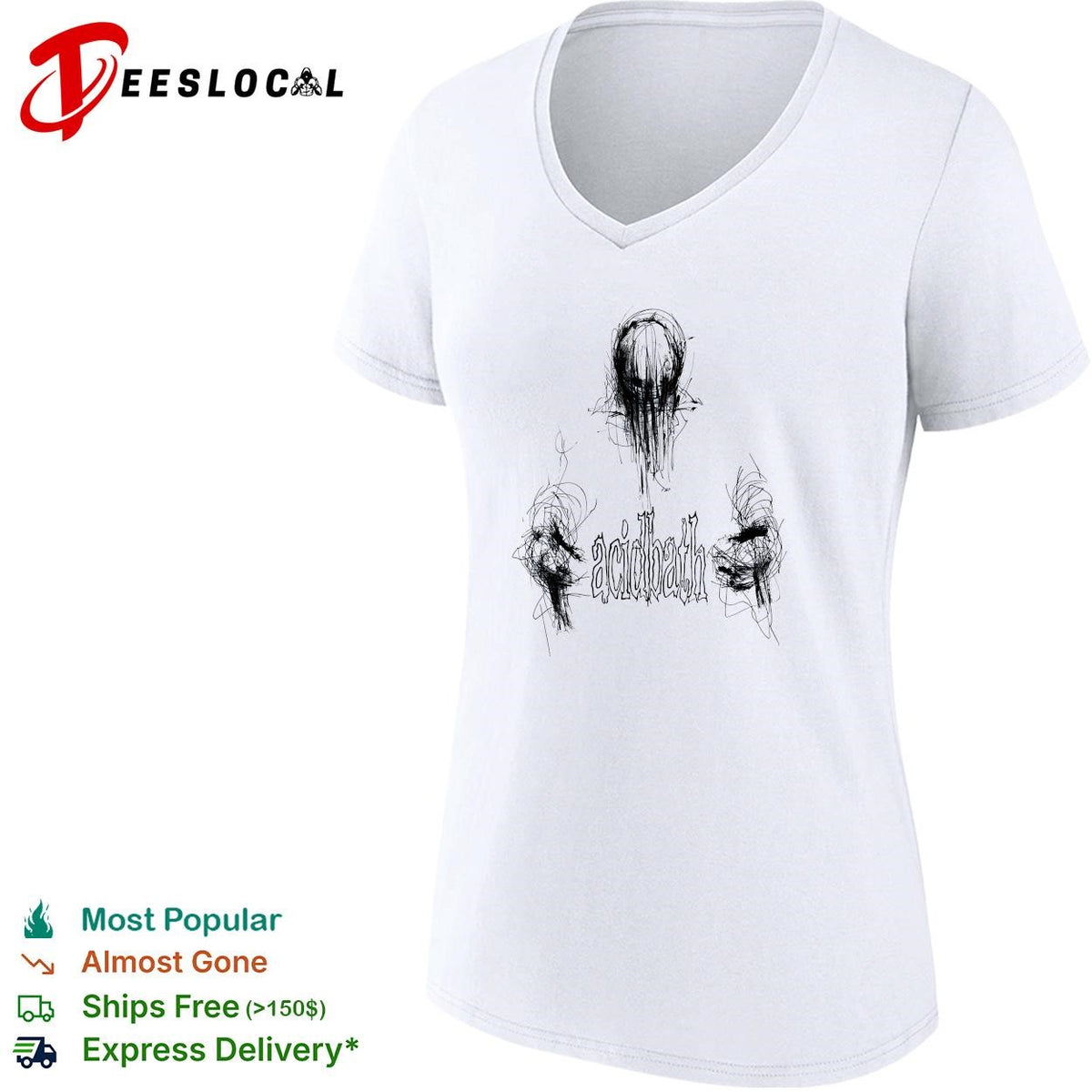 Acidbath Abstract Scribble Design Band Logo Music Genre Heavy Metal Sludge Metal shirt