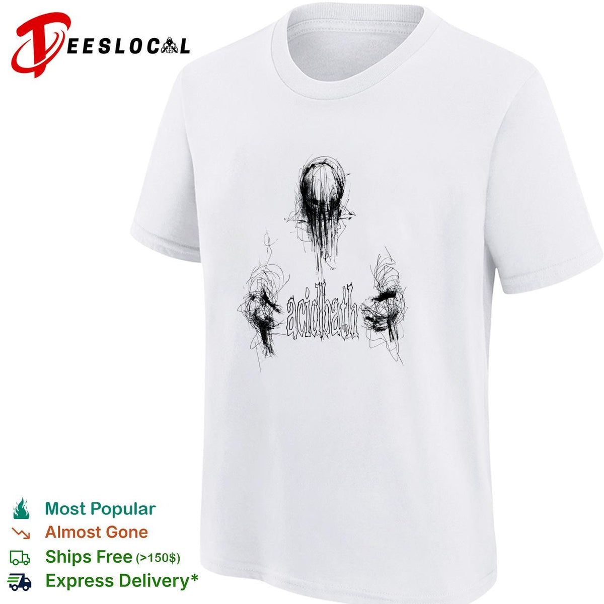 Acidbath Abstract Scribble Design Band Logo Music Genre Heavy Metal Sludge Metal shirt