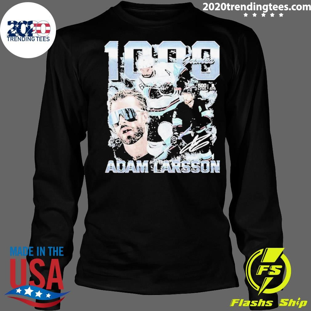 Adam Larsson Seattle Kraken Hockey 1000 Games F&b Signature Shirt