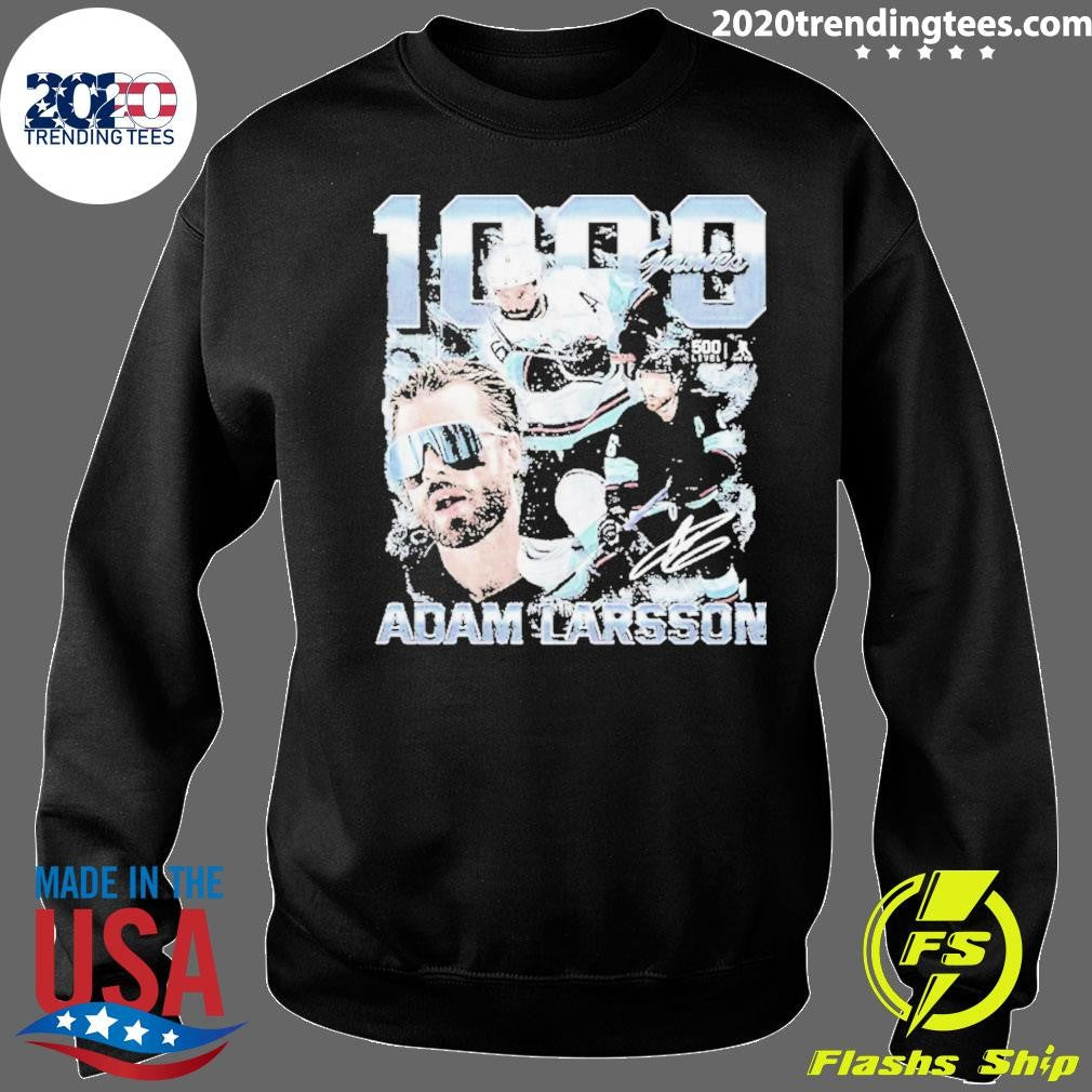 Adam Larsson Seattle Kraken Hockey 1000 Games F&b Signature Shirt