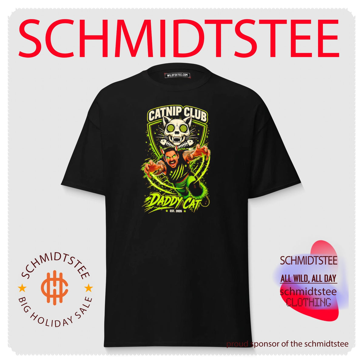 Aidan Donovan catnip club daddy cat wrestling shirt