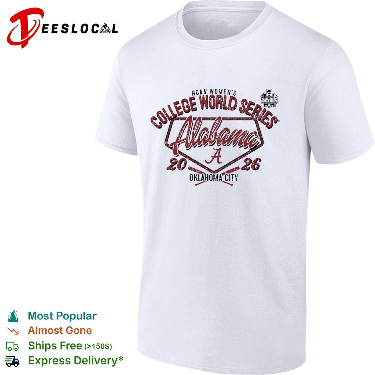 Alabama NCAA College World Series 2026 Oklahoma City Crimson Tide softball shirt