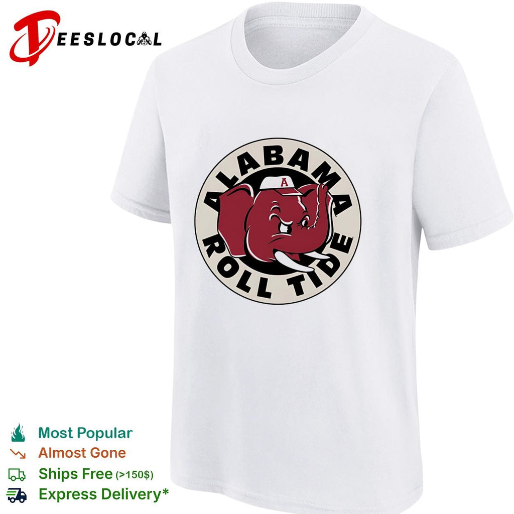 Alabama Roll Tide Big Al elephant mascot circle vintage logo shirt