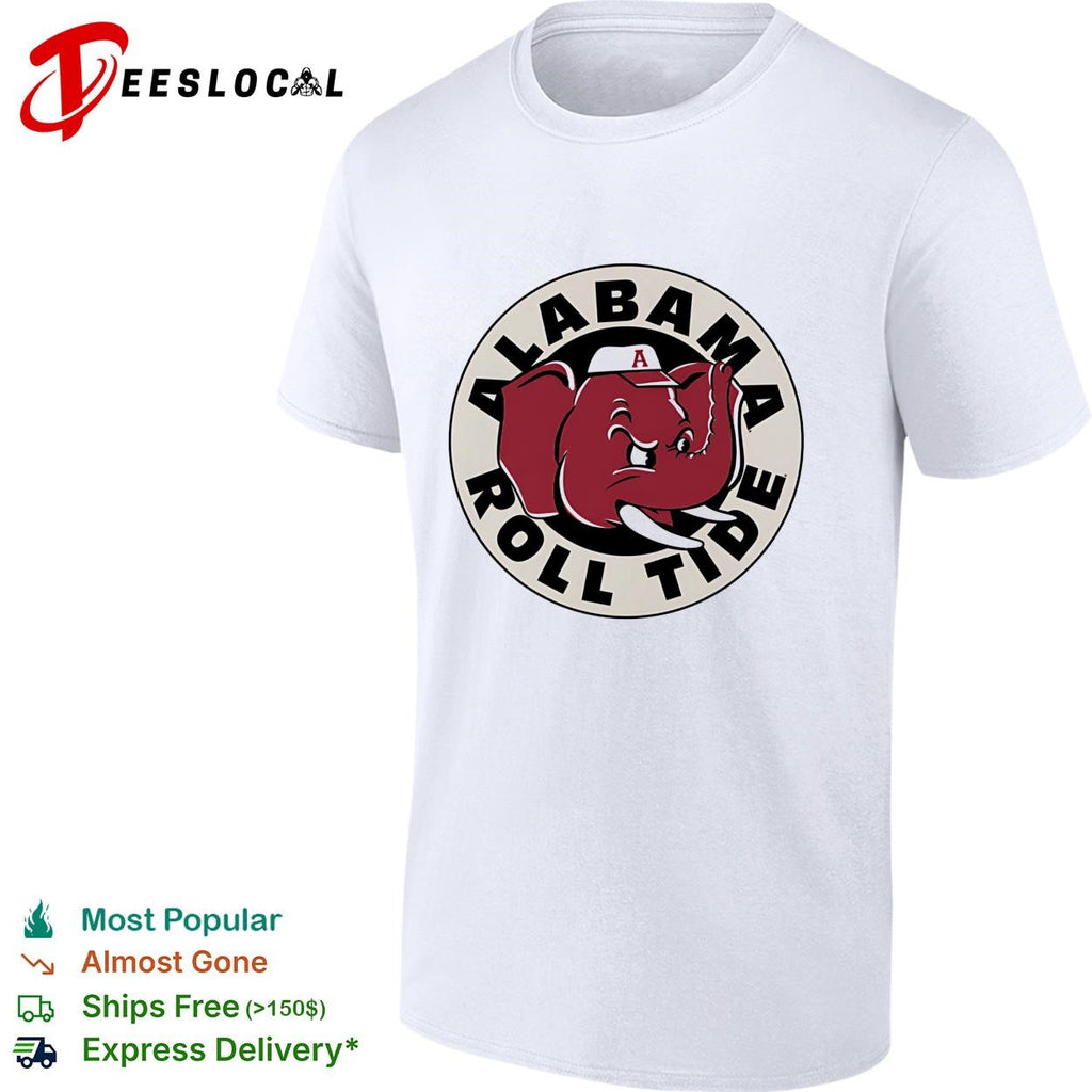 Alabama Roll Tide Big Al elephant mascot circle vintage logo shirt