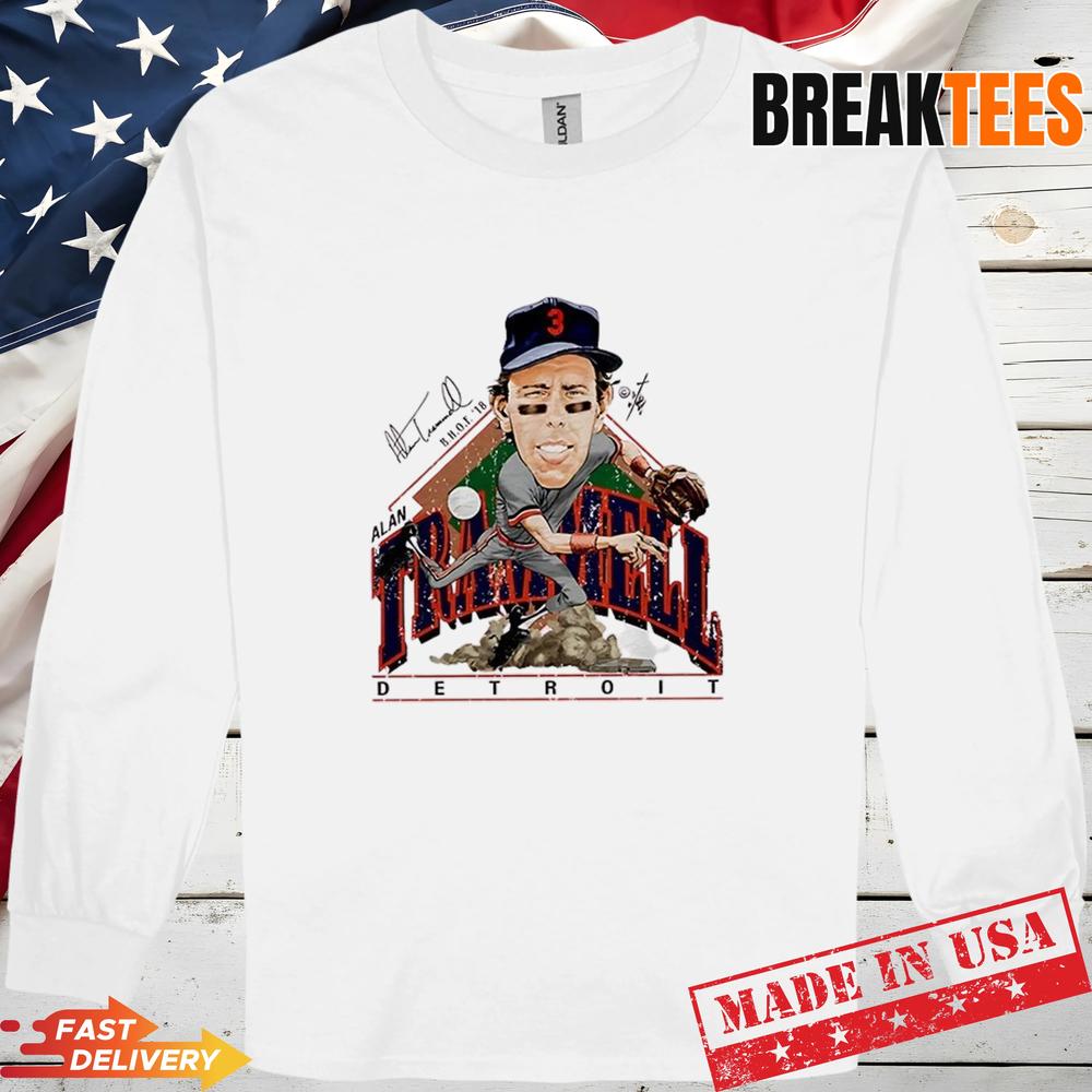 Alan Trammell Detroit Tigers MLB Signature Caricature T-Shirt