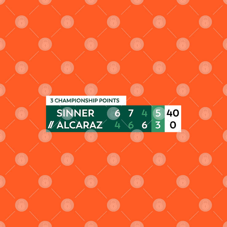 Alcaraz Vs Sinner 3 Championship Points Scoreboard Tennis T Shirt