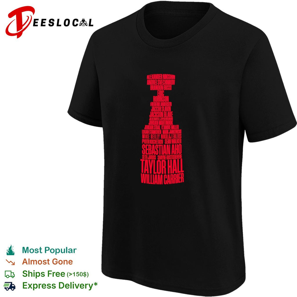 Alexander Nikishin Andrei Svechnikov Brandon Bussi Eric Robinson Carolina Hurricanes Stanley Cup shirt