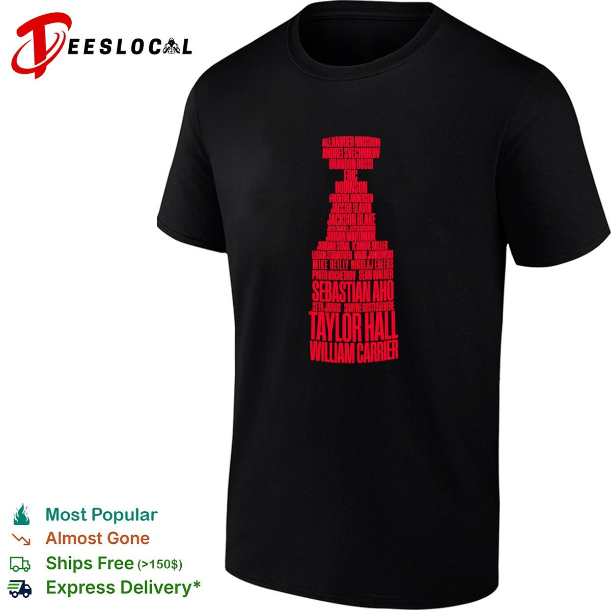 Alexander Nikishin Andrei Svechnikov Brandon Bussi Eric Robinson Carolina Hurricanes Stanley Cup shirt
