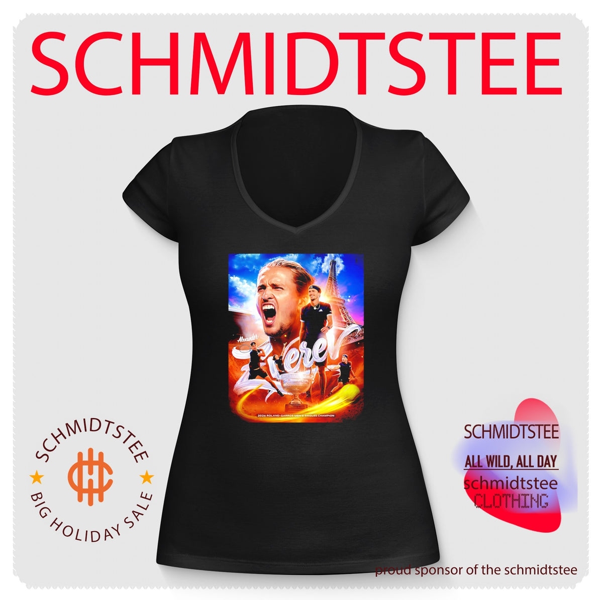 Alexander Zverev 2026 Roland Garros Men’s Singles Champion shirt
