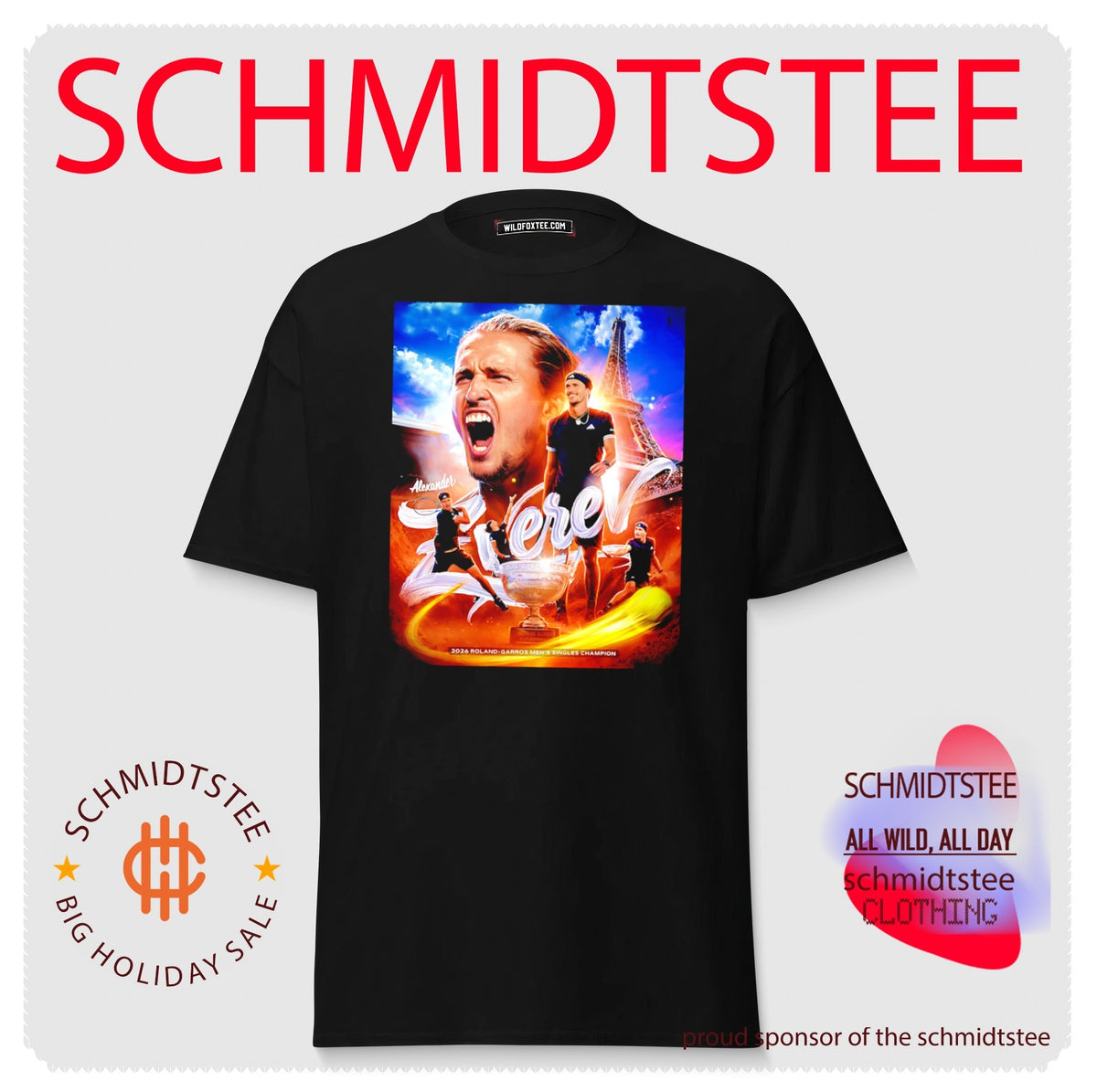 Alexander Zverev 2026 Roland Garros Men’s Singles Champion shirt