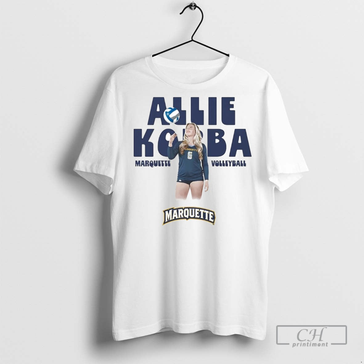 Alexandra Korba Cartoon Marquette Volleyball T Shirts