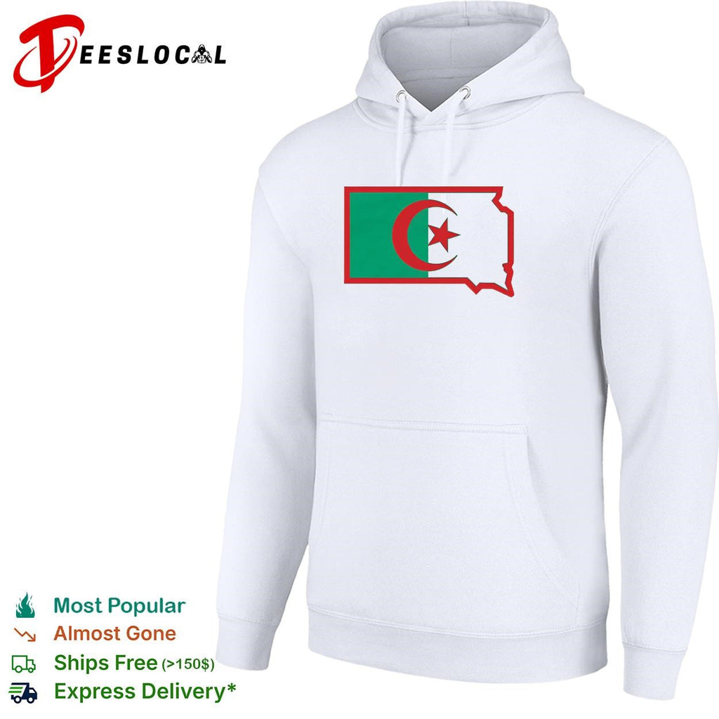 Algeria flag state map outline graphic shirt