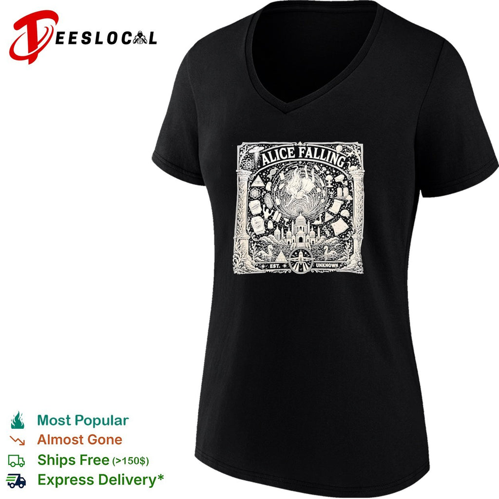 Alice Falling conspiracy theory aesthetic Alice in Wonderland shirt