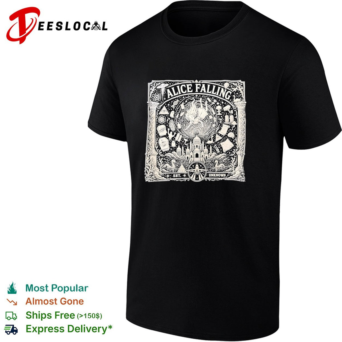 Alice Falling conspiracy theory aesthetic Alice in Wonderland shirt