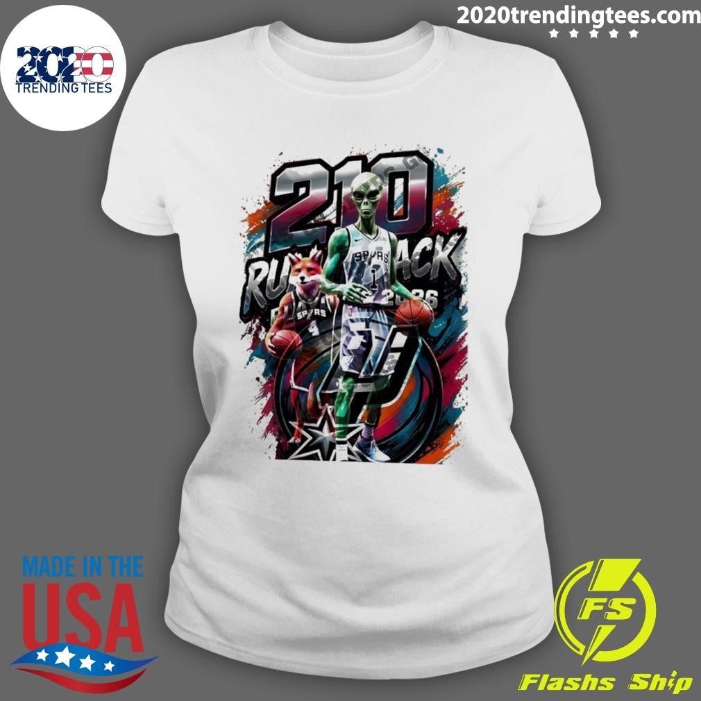 Alien Victor Wembanyama 210 Run Back San Antonio Spurs Basketball Graphic Shirt