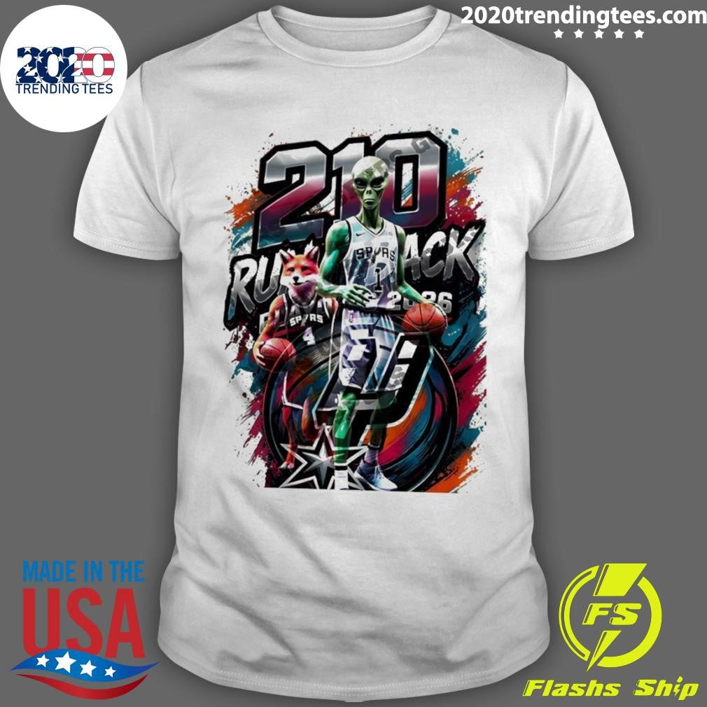 Alien Victor Wembanyama 210 Run Back San Antonio Spurs Basketball Graphic Shirt