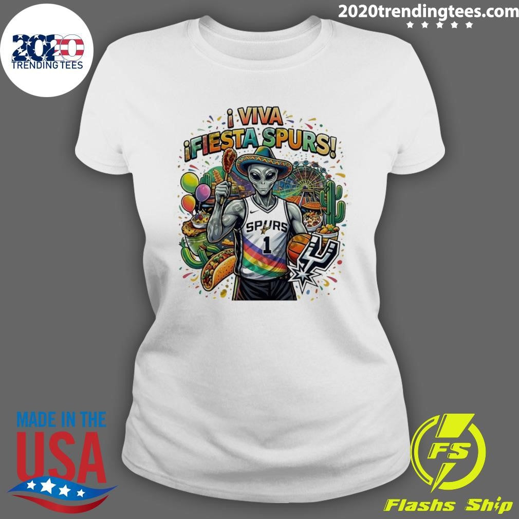 Alien Victor Wembanyama Fiesta San Antonio Spurs Basketball Mexico Viva Fiesta Spurs shirt