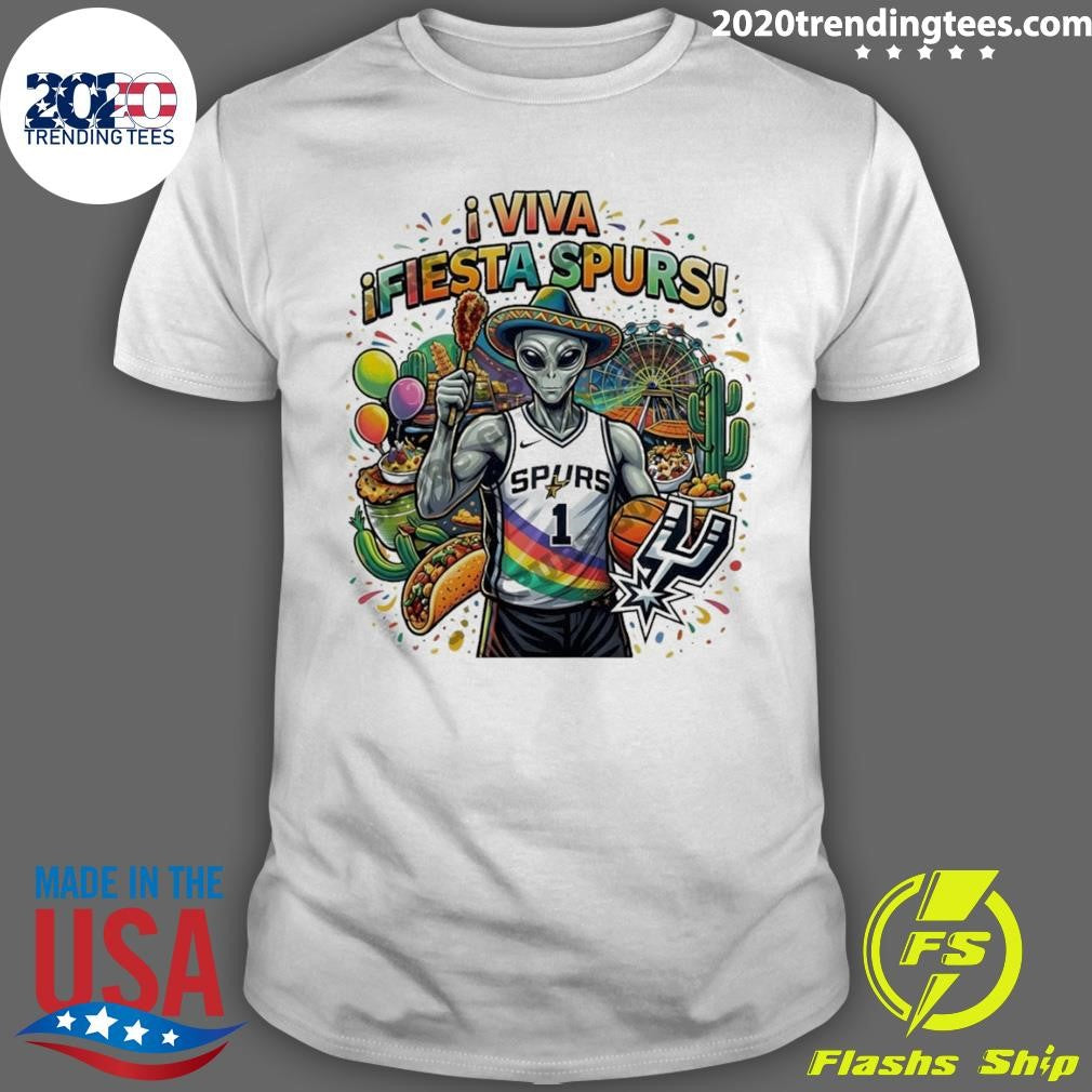 Alien Victor Wembanyama Fiesta San Antonio Spurs Basketball Mexico Viva Fiesta Spurs shirt