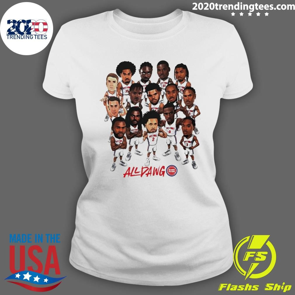 All Dawg Detroit Pistons Baseball Playoffs Nba 2026 Players Cartoon Shirt