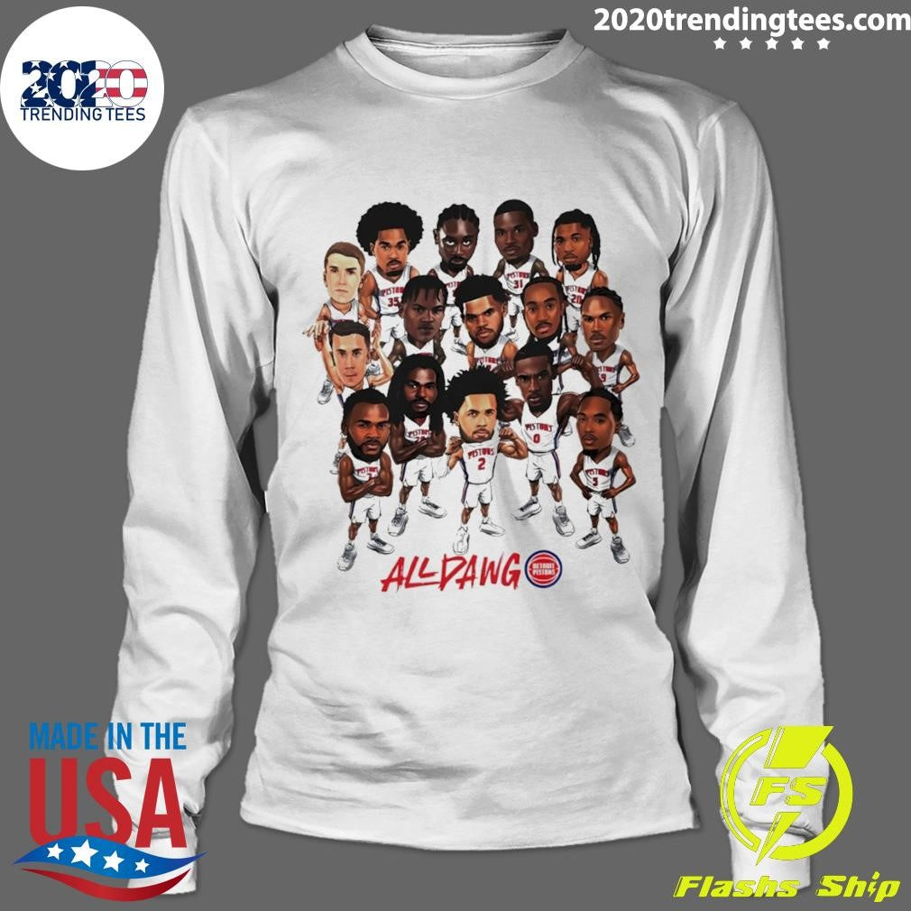 All Dawg Detroit Pistons Baseball Playoffs Nba 2026 Players Cartoon Shirt