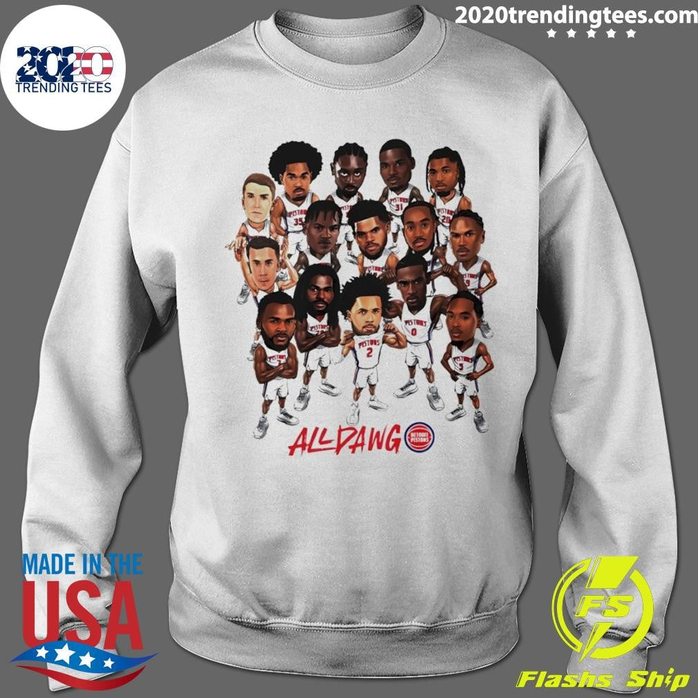 All Dawg Detroit Pistons Baseball Playoffs Nba 2026 Players Cartoon Shirt