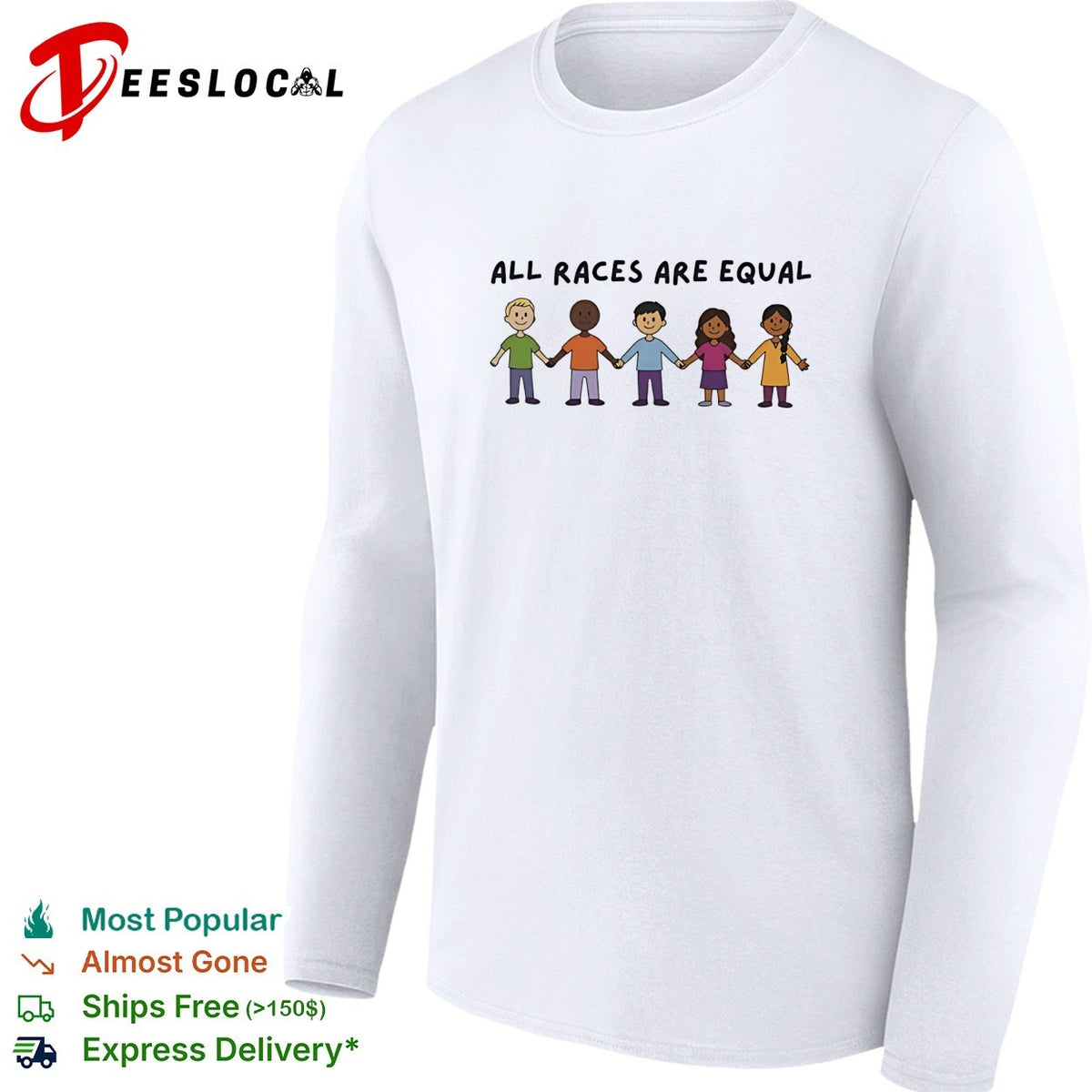 All races are equal cartoon shirt