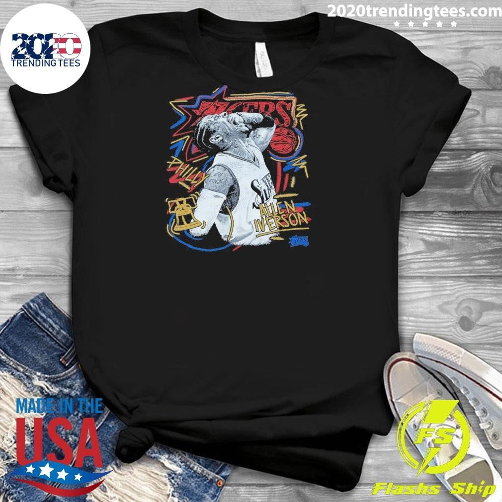 Allen Iverson Philadelphia 76ers Mitchell & Ness Chalked Up Shirt