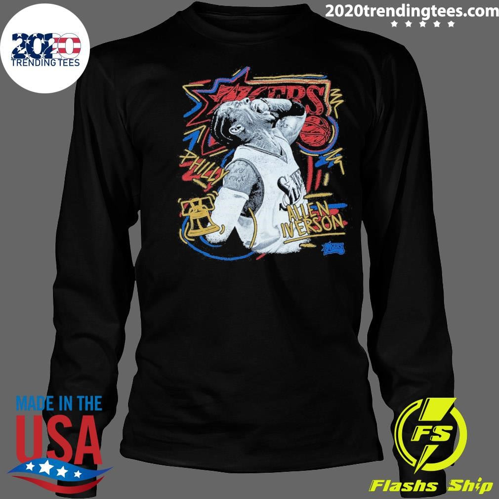 Allen Iverson Philadelphia 76ers Mitchell & Ness Chalked Up Shirt