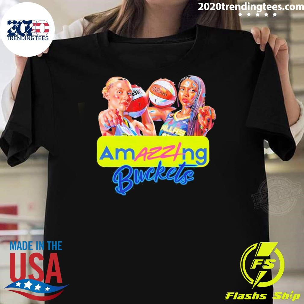 Amazzing Buckets Paige Bueckers And Azzi Fudd Wnba Dallas Wings Vintage Shirt