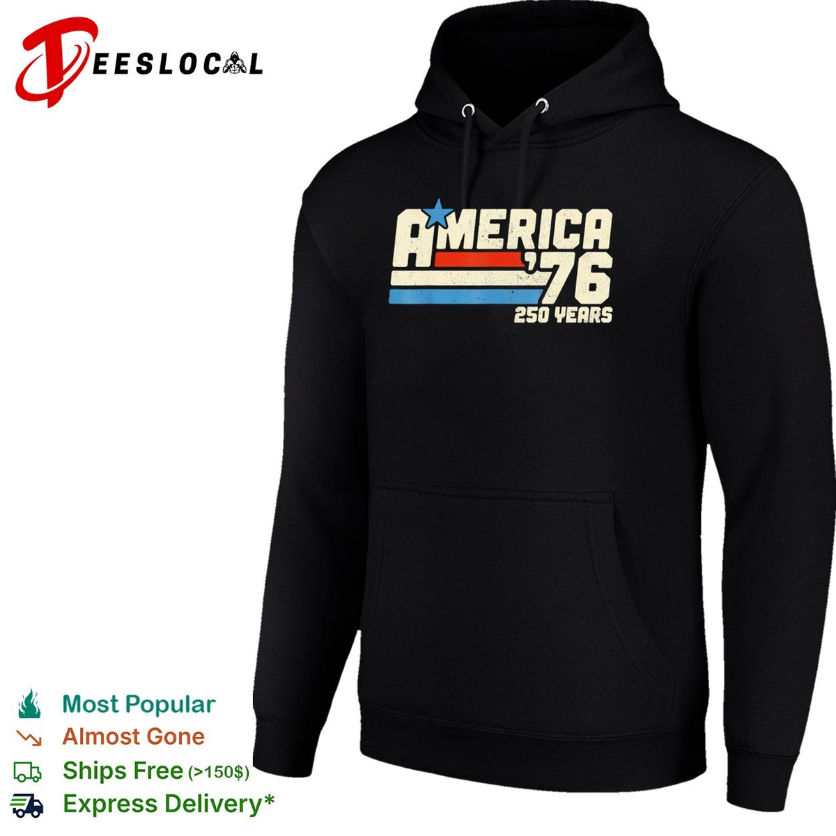 America 1976 250 years patriotic flag stripes and star shirt