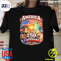 America 250 Years Freedom 1776-2026 Patriotic USA Flag July 4th Tee Shirt