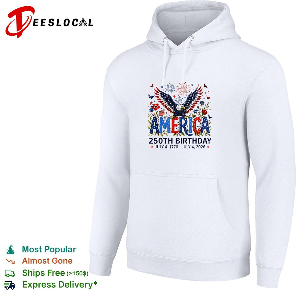 America 250th birthday July 4 1776 to 2026 eagle floral patriotic shirt