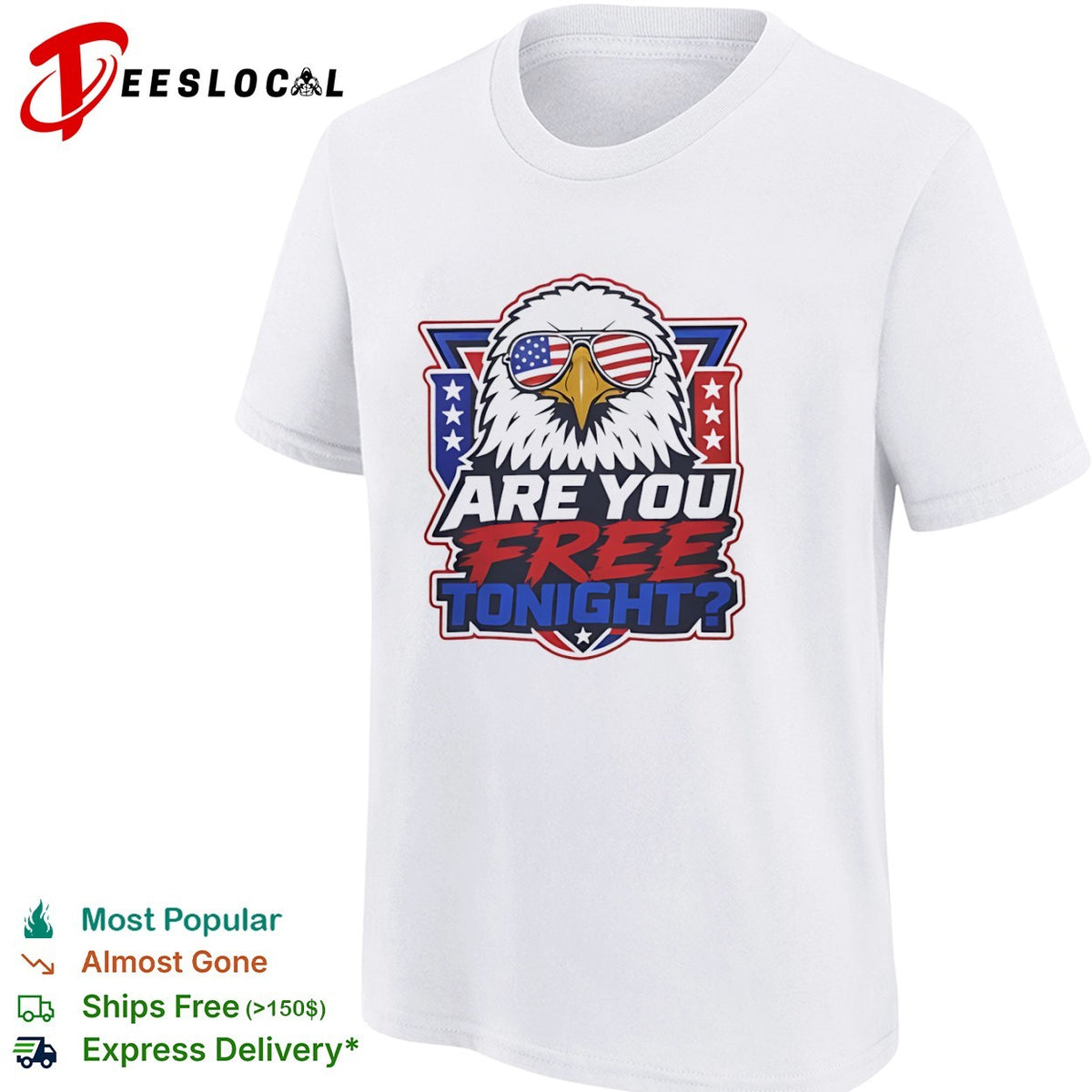 American Eagle Patriotic Flag Sunglasses Are You Free Tonight shirt