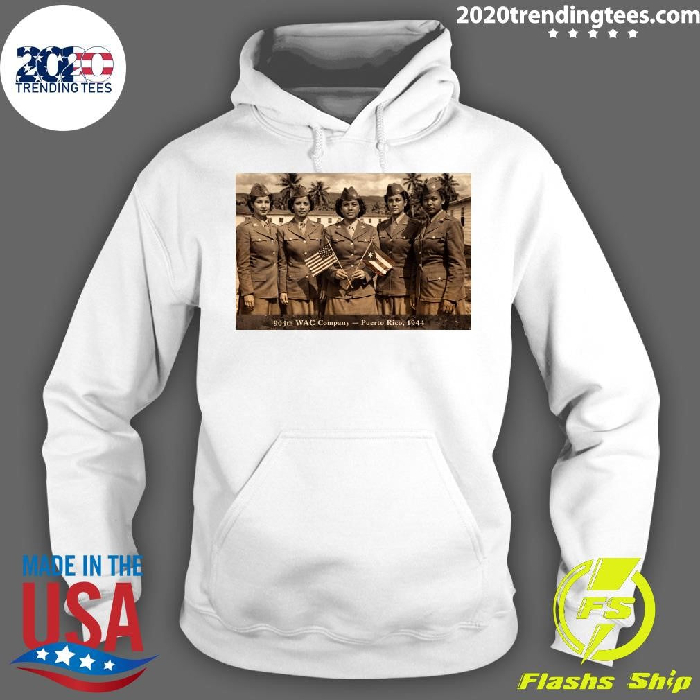 American Flag and Puerto Rico Flag 904 WAC Company Puerto Rico 1944 Shirt