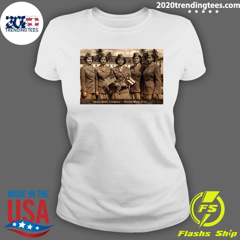 American Flag and Puerto Rico Flag 904 WAC Company Puerto Rico 1944 Shirt