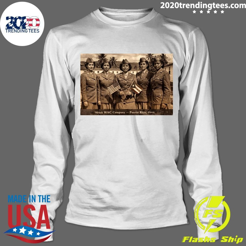 American Flag and Puerto Rico Flag 904 WAC Company Puerto Rico 1944 Shirt