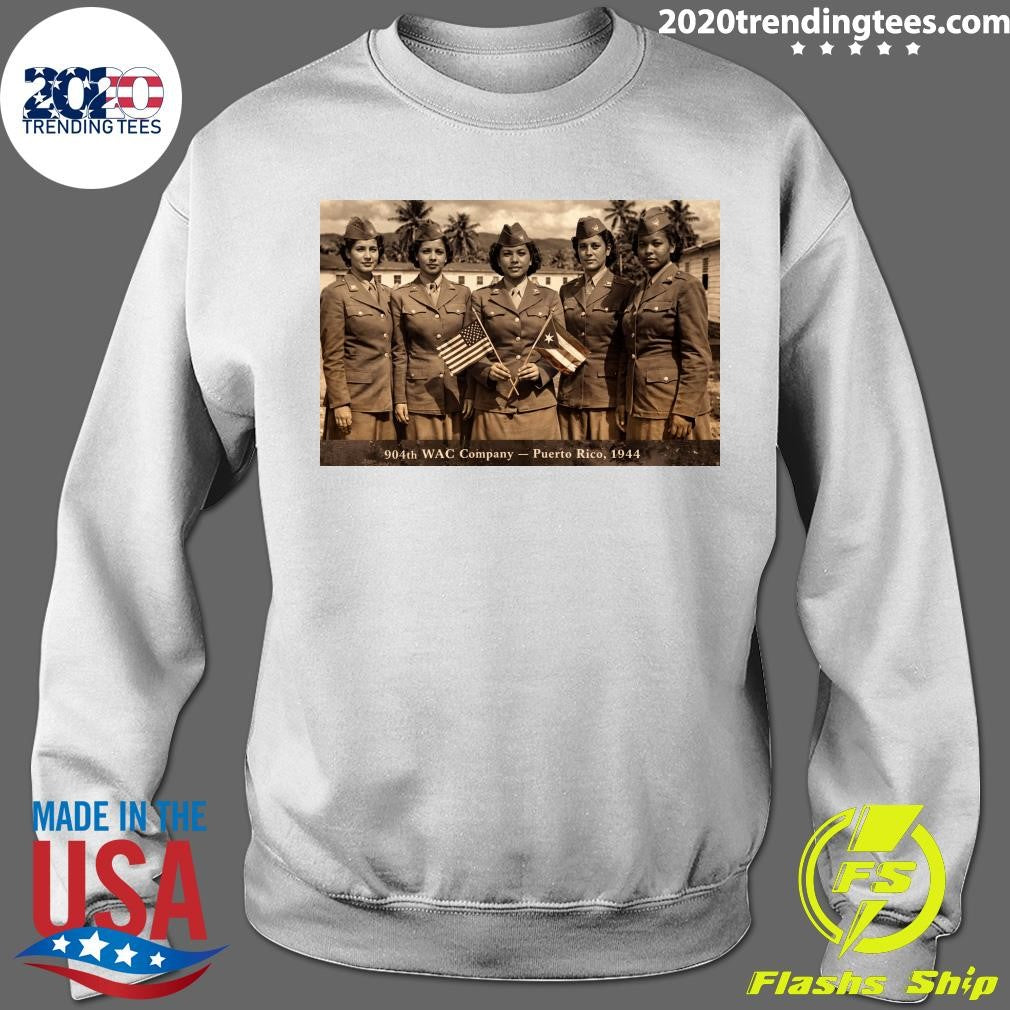 American Flag and Puerto Rico Flag 904 WAC Company Puerto Rico 1944 Shirt