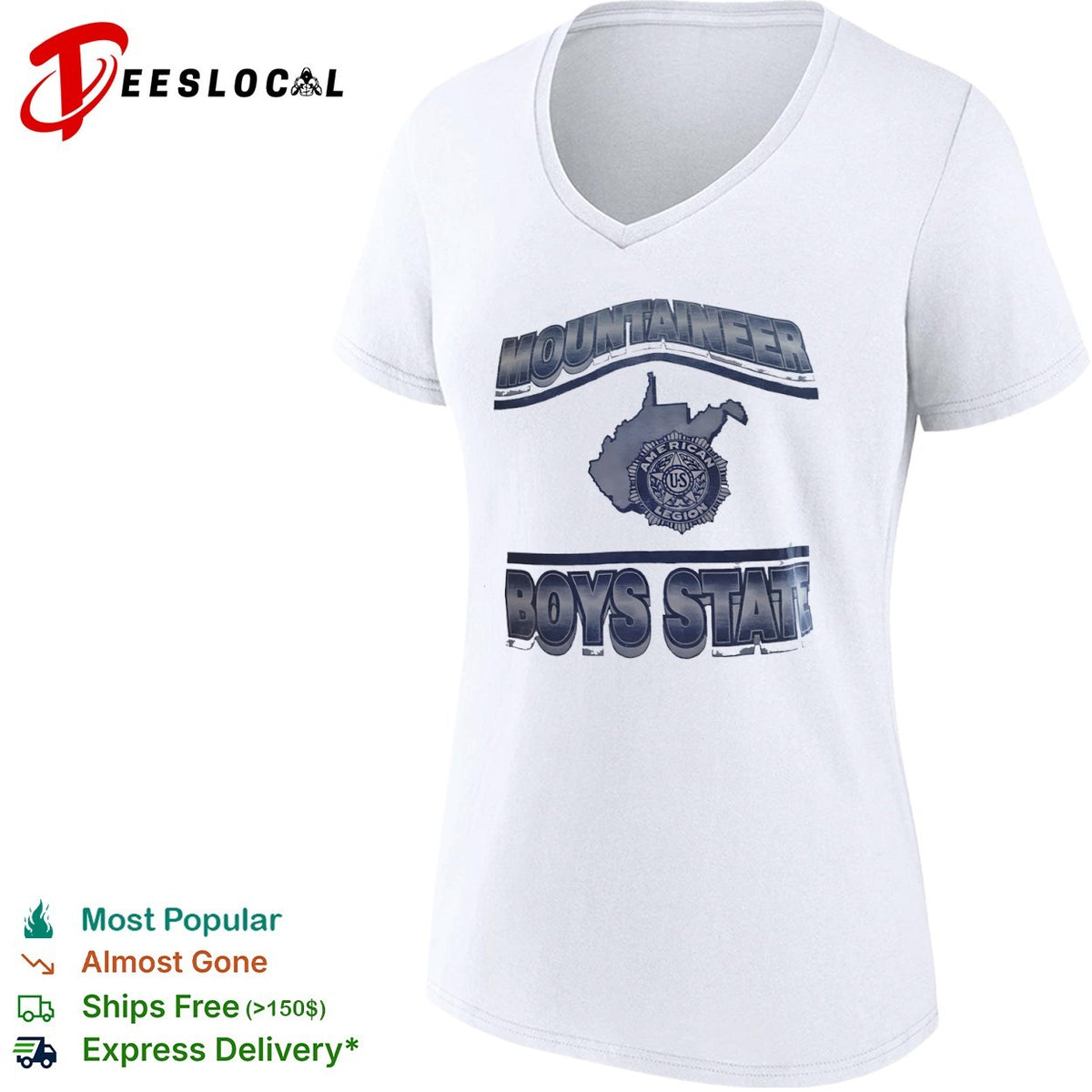 American Legion Mountaineer Boys State state map shirt