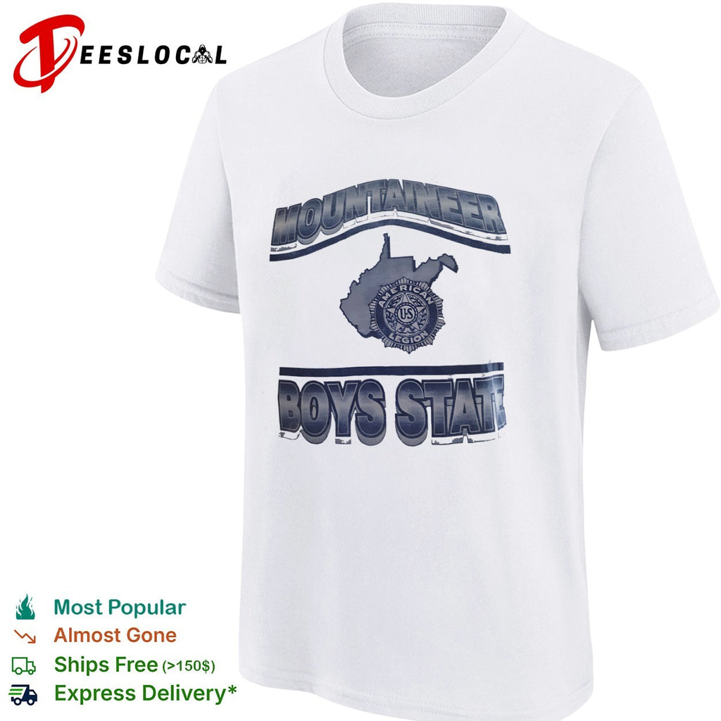 American Legion Mountaineer Boys State state map shirt