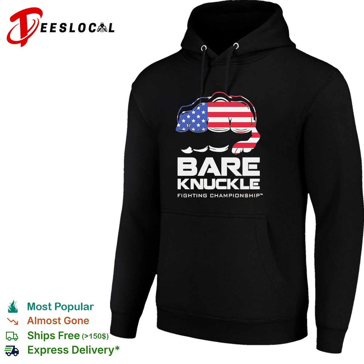 American flag fist bare knuckle fighting championship shirt