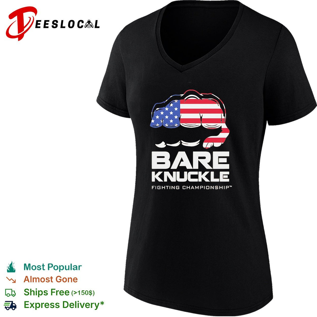 American flag fist bare knuckle fighting championship shirt