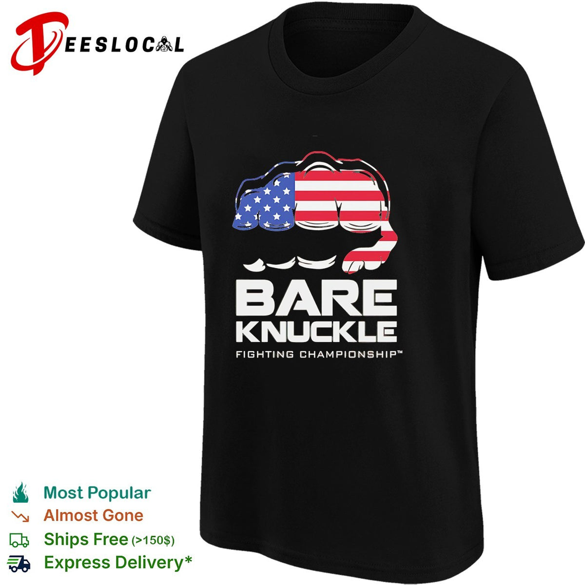 American flag fist bare knuckle fighting championship shirt