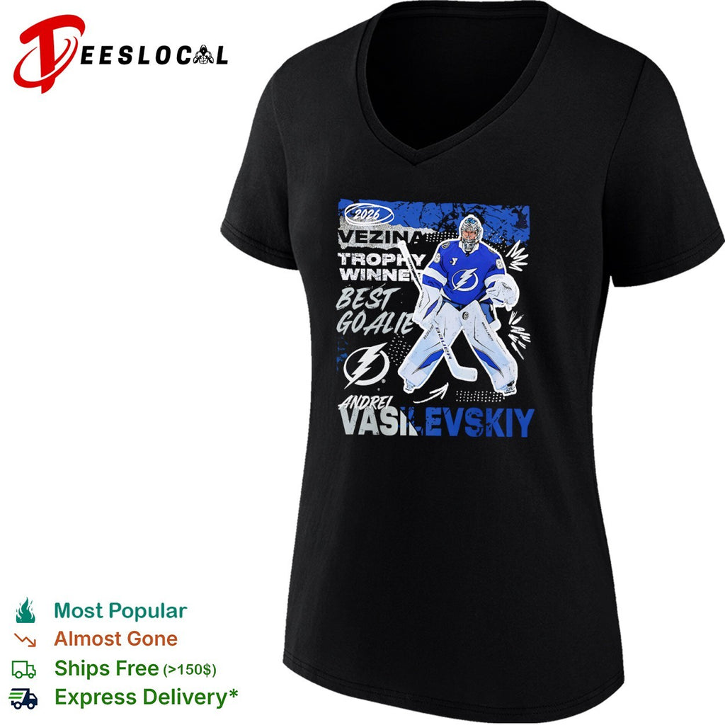 Andrei Vasilevskiy Tampa Bay Lightning 2026 Vezina Trophy Winner Best Goalie shirt